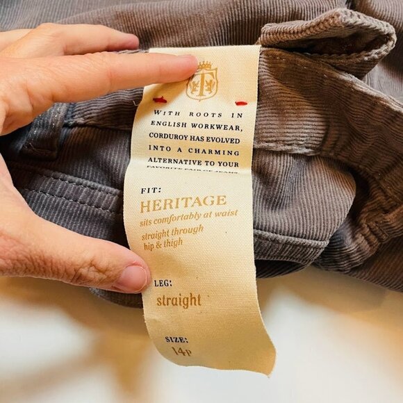 NWT Talbots Pant Trouser Corduroy Heritage Straight Leg Taupe Brown Petite Class - Picture 10 of 14